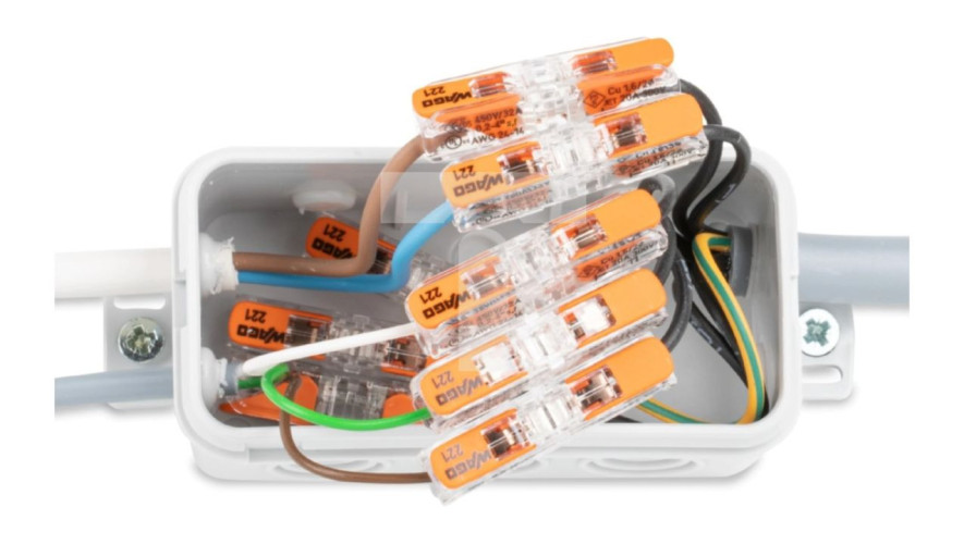 Szybkozłączka przelotowa z dźwignią 2x0,2‑4mm2 Inline 221‑2411 /60szt./