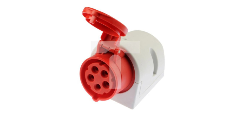 Gniazdo stałe 16A 5P 400V czerwone IP44 115‑6