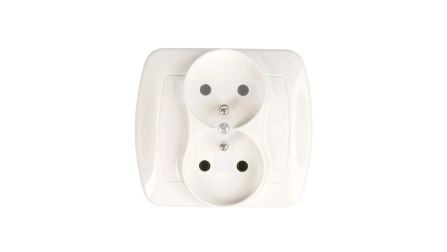 Simon Akord Gniazdo podwójne z/u 16A IP20 białe AGZ2/11